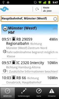 Fahrplan MS android App screenshot 1