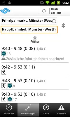 Fahrplan MS android App screenshot 2